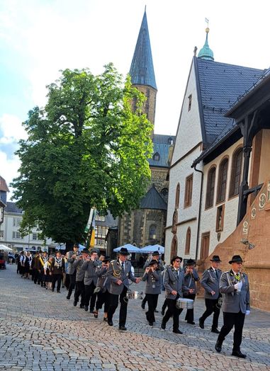 Marsch von der Marktkirche zum Marktplatz