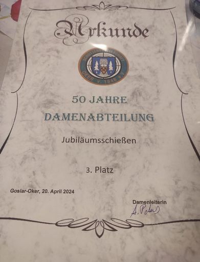 3. Platz beim Jubiläumsschießen